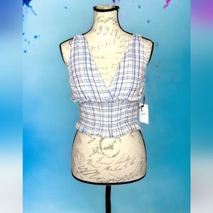 NWT Japna Halter top Blue Orange White Striped small